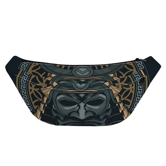 Black Samurai Mask Print Fanny Pack