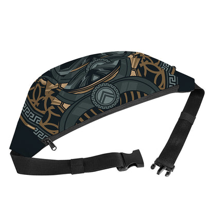 Black Samurai Mask Print Fanny Pack