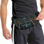 Black Samurai Mask Print Fanny Pack