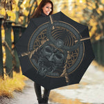 Black Samurai Mask Print Foldable Umbrella