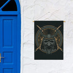 Black Samurai Mask Print Garden Flag