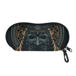Black Samurai Mask Print Glasses Case