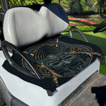 Black Samurai Mask Print Golf Cart Seat Cover