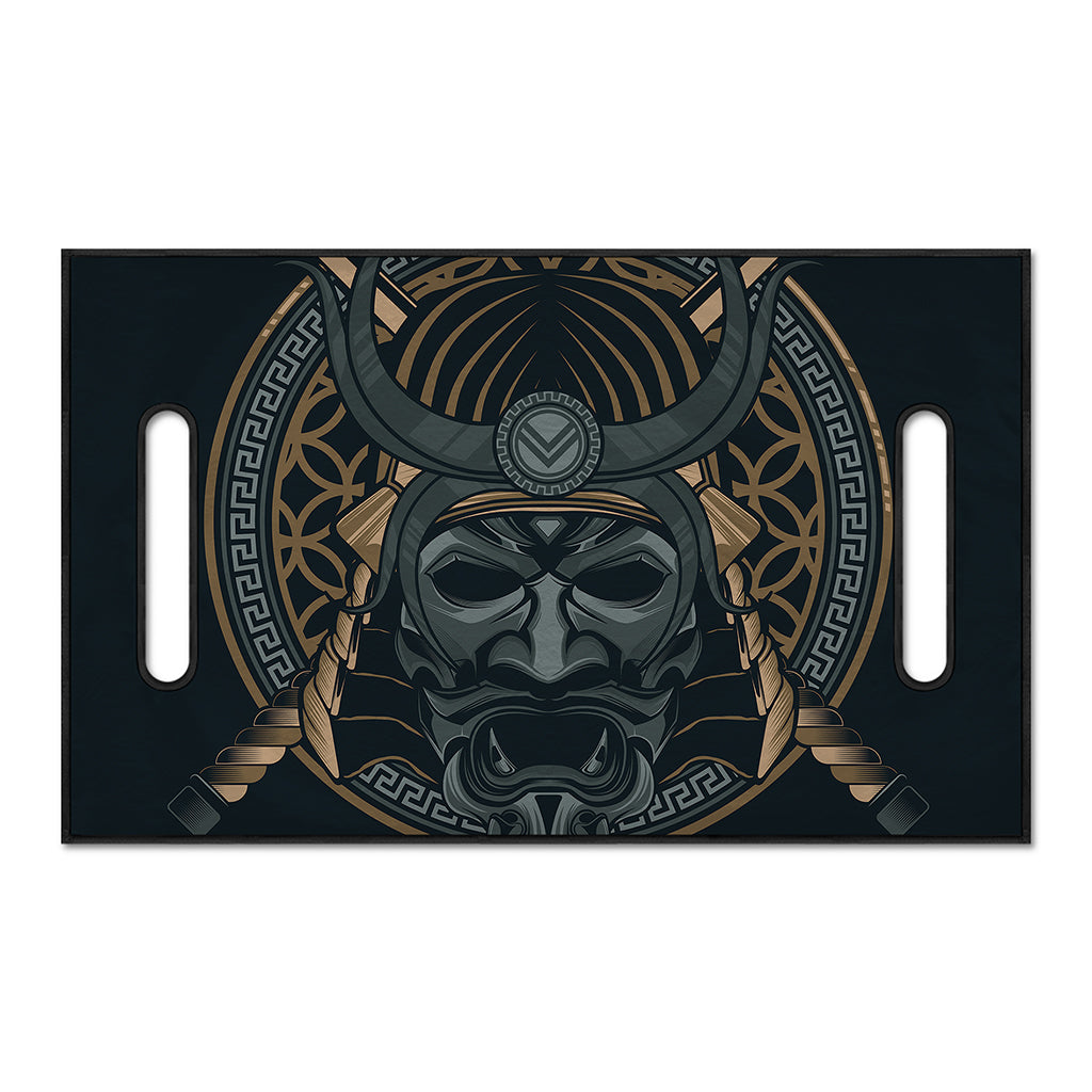 Black Samurai Mask Print Golf Cart Seat Cover
