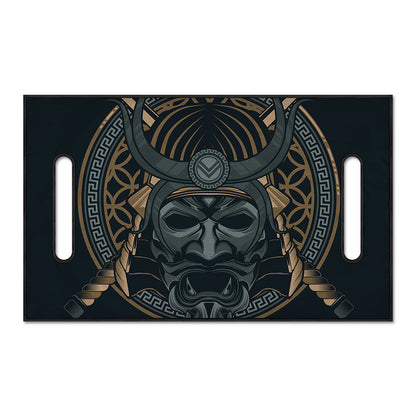 Black Samurai Mask Print Golf Cart Seat Cover