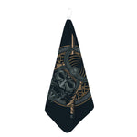 Black Samurai Mask Print Hand Towel