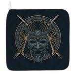 Black Samurai Mask Print Hand Towel