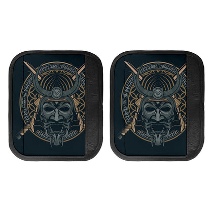 Black Samurai Mask Print Handle Covers