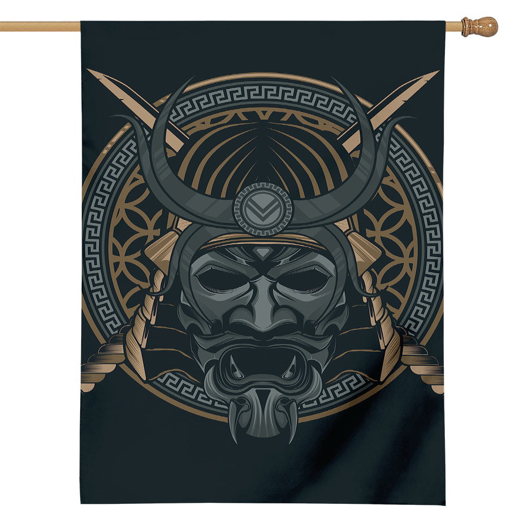 Black Samurai Mask Print House Flag