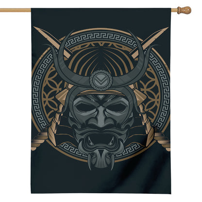 Black Samurai Mask Print House Flag