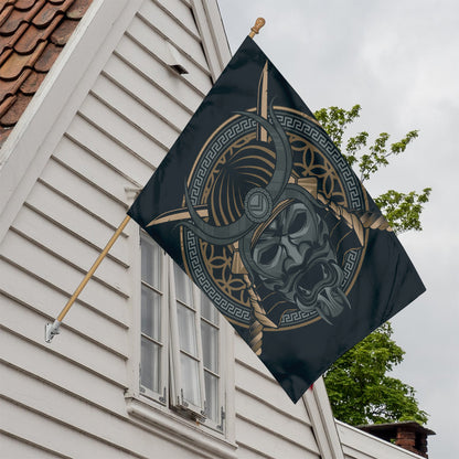 Black Samurai Mask Print House Flag