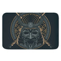 Black Samurai Mask Print Indoor Door Mat