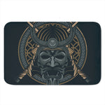 Black Samurai Mask Print Indoor Door Mat