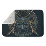 Black Samurai Mask Print Indoor Door Mat
