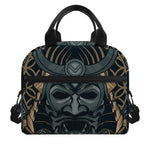 Black Samurai Mask Print Insulated Lunch Bag