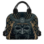 Black Samurai Mask Print Insulated Lunch Bag