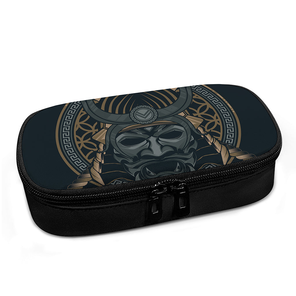 Black Samurai Mask Print Insulin Cooler Travel Case