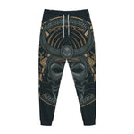 Black Samurai Mask Print Jogger Pants