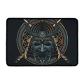 Black Samurai Mask Print Kitchen Mat