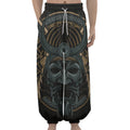Black Samurai Mask Print Lantern Pants