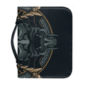 Black Samurai Mask Print Leather Bible Cover