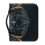 Black Samurai Mask Print Leather Bible Cover