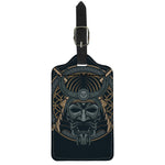 Black Samurai Mask Print Luggage Tag