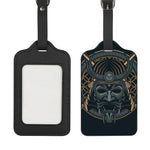 Black Samurai Mask Print Luggage Tag
