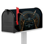 Black Samurai Mask Print Mailbox Cover