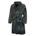 Black Samurai Mask Print Men's Bathrobe