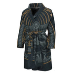Black Samurai Mask Print Men's Bathrobe