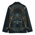 Black Samurai Mask Print Men's Blazer
