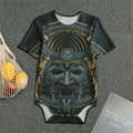 Black Samurai Mask Print Men's Bodysuit