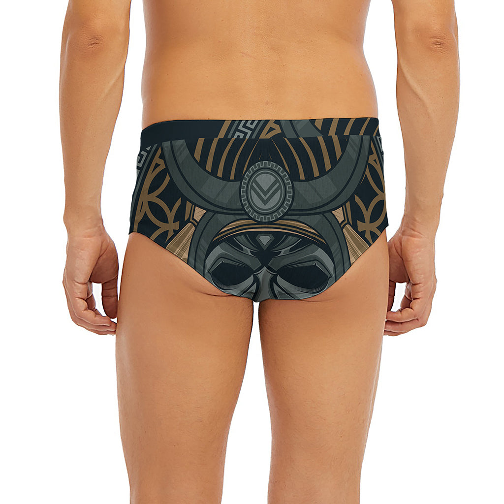 Black Samurai Mask Print Men's Briefs