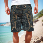 Black Samurai Mask Print Men's Cargo Shorts