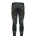 Black Samurai Mask Print Men's Leggings