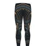 Black Samurai Mask Print Men's leggings