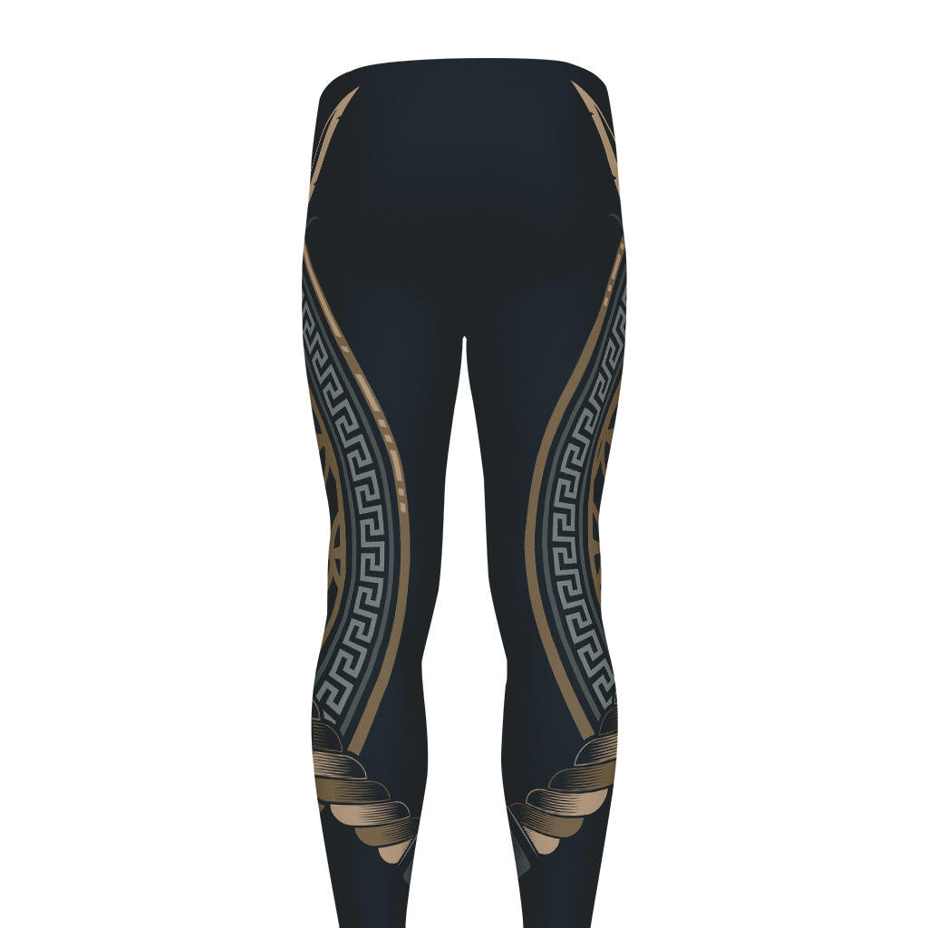 Black Samurai Mask Print Men's leggings