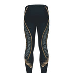 Black Samurai Mask Print Men's leggings