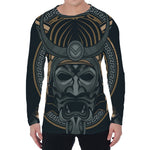 Black Samurai Mask Print Men's Long Sleeve T-Shirt