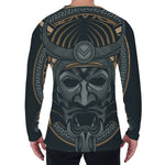 Black Samurai Mask Print Men's Long Sleeve T-Shirt