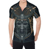 Black Samurai Mask Print Men's Shirt