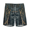 Black Samurai Mask Print Men's Athletic Shorts