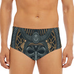 Black Samurai Mask Print Men's Triangle Swim Briefs