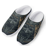 Black Samurai Mask Print Mesh Casual Shoes