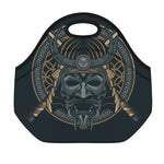 Black Samurai Mask Print Neoprene Lunch Bag