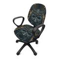 Black Samurai Mask Print Office Chair Cover