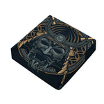 Black Samurai Mask Print Outdoor Seat Cushion Cover