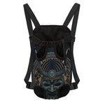 Black Samurai Mask Print Pet Carrier Backpack