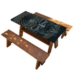 Black Samurai Mask Print Picnic Table Cover